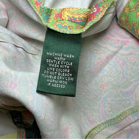 Lauren Ralph Lauren Chino Straight Leg Pants Floral Paisley Print Womens 14 - Picture 5 of 7